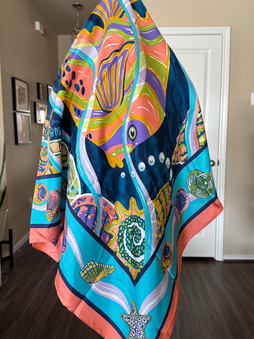 Vintage Bob Mackie Wearable Art Silk Scarf